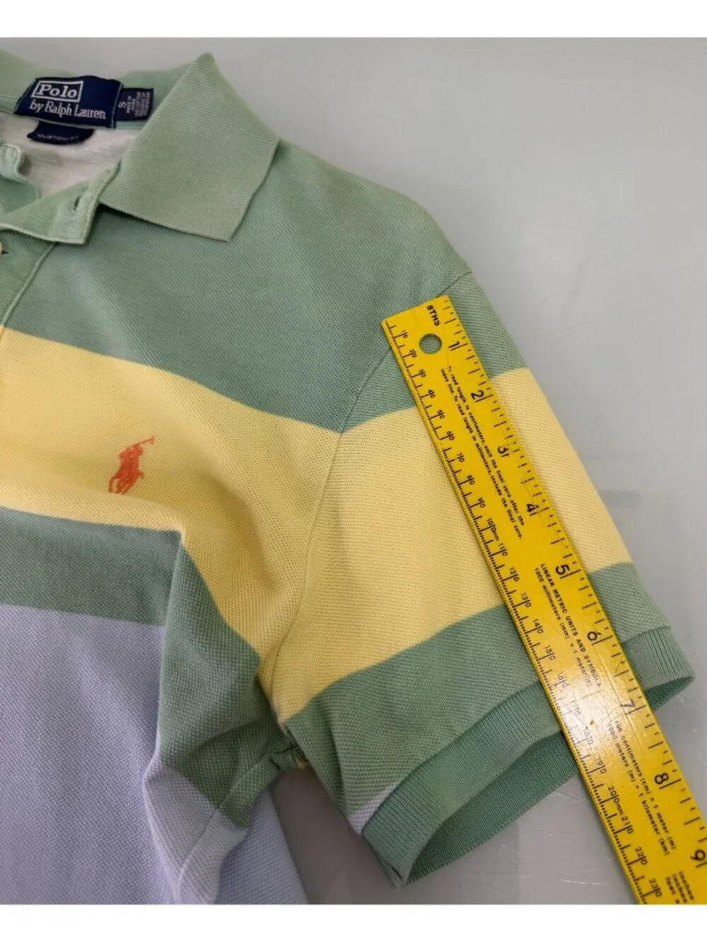 Vintage Polo Ralph Lauren Polo Shirt Colorblock Mens Small S Custom Fit 90's Y2K